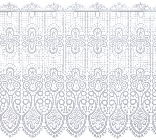 Plauener Spitze By Modespitze, Tenda, Bianco (Weiß), Larghezza: 144 Cm