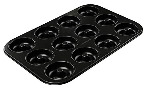 Dr Oetker Stampo Per Ciambelle A 12 Impronte Ø4,5Cm Carbon Steel Rivestimento Antiaderente Temp Consigliata Fino A 230°, Dimensioni 38X26,5X2 Cm Linea