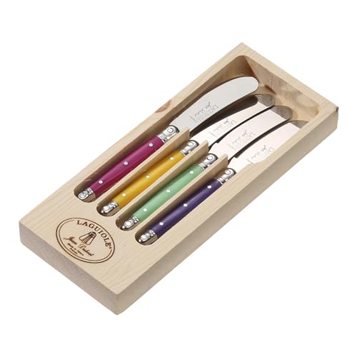 Laguiole Jean Dubost 97455, Confezione 4 Coltelli Da Tartine, In Abs, Colori Assortiti