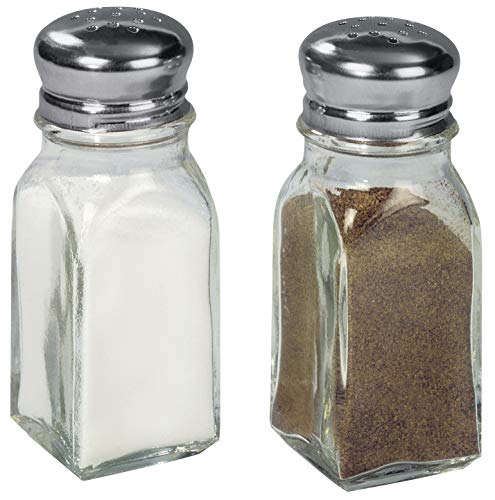 Fackelmann Set Da 2 Dispenser Spargi Sale Pepe In Vetro Con Chiusura A Vite In Acciaio Inossidabile, 9,5X4X4 Cm - Ideali Per Sale, Pepe E Altre Spezie