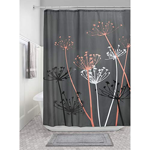 Idesign Thistle Tenda Doccia, Tessuto, Grigio, 180X0.2X180 Cm