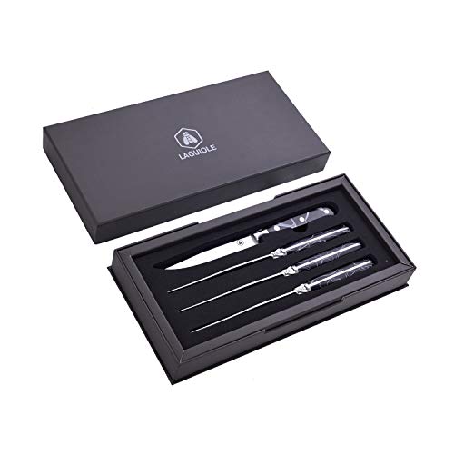 Laguiole - Laguiole 40268473 Set Di 4 Coltelli Da Bistecca (22 Cm) Con Lama In Acciaio Inossidabile E Manico In Resina