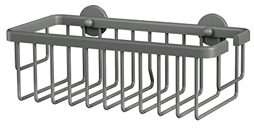 Tesa Moon Grey Mensola Per Doccia Con Montaggio A Parete Senza Foratura, Grigio Opaco, Extra Profonda, Per Bagni In Stile Industriale E Moderno, Con S