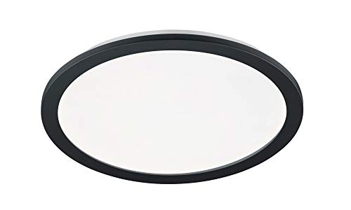 Reality Leuchten Camillus R62922432 - Lampada Da Soffitto A Led, In Plastica Nera Opaca, Acrilico Bianco, Con Led Da 24 Watt, Incluso