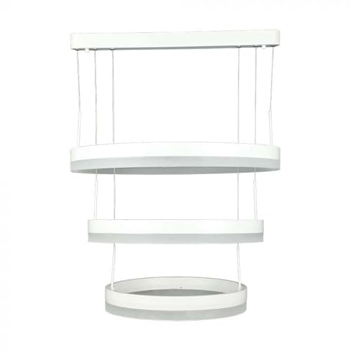 V-Tac Vt-82-3-W Lampadario Led A Sospensione Ad Anelli 86W In Metallo Con 3 Cerchi Colore Bianco Luce 3000K Dimmerabile - 213989