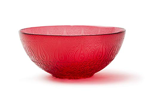 Excelsa Red Arabesque Insalatiera, Vetro, Rosso
