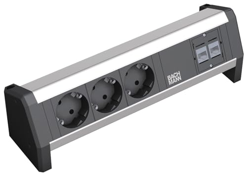 Bachmann 339.1004 - Ciabatta Elettrica A 3 Prese Schuko E 2 Prese Cat5E