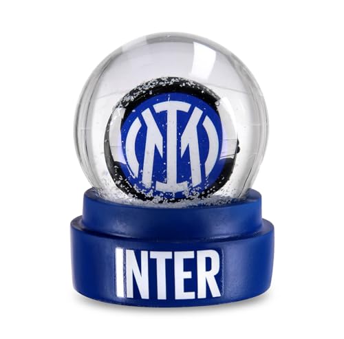 Inter - Palla Di Vetro Con Neve E Logo Dell'Inter, Boule De Neige Natalizia Con Effetto Nevicata, Snow Globe, Regalo Perfetto Per I Tifosi