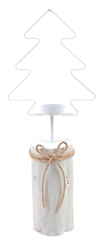 Viscio Trading 171926 P/Candela Albero, Ferro, Bianco, 17X9X45 Cm