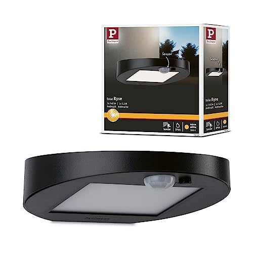 Paulmann 94246 Lampada Solare Da Parete Ryse Led Lampada Da Esterno Incl. 1 X 1.2 Watt Antracite Plastica 3000 K Bianco Caldo, 1.2 W