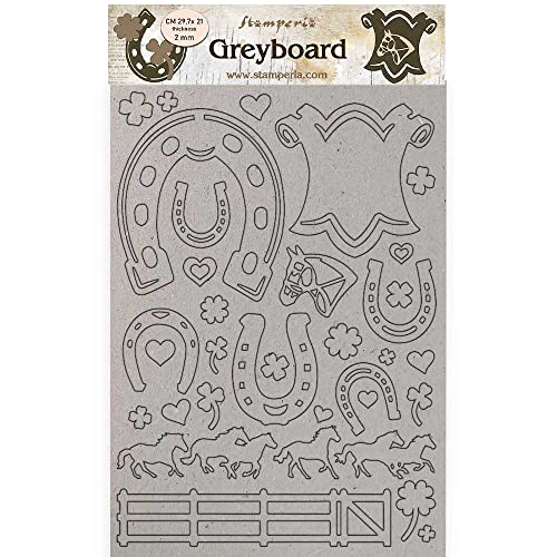 Stamperia International Greyboard-Romantic Horses Horseshoes, Vario, A4