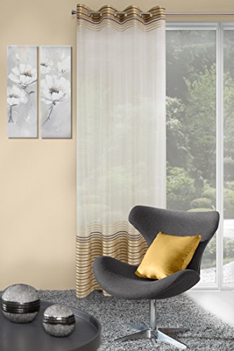 Eurofirany Zas/Evi/Beż + Br Tenda Occhielli Evi, Poliestere, Beige, 0,02 X 140 X 250 Cm