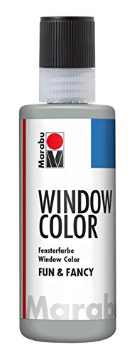 Marabu 04060004182 Window Color Fun & Fancy, Colore Argento, 80 Ml, Vernice Per Finestre A Base D'Acqua, Rimovibile Su Superfici Lisce Come Vetro, Spe