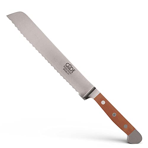 Güde Solingen - Coltello Da Pane Forgiato, 21 Cm, Legno Di Pero, Alpha-Birne - Doppio Collarino, Fatto A Mano In Germania