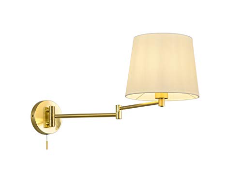 Trio Leuchten Lyon - Lampada Da Parete In Metallo, Ottone Opaco/Bianco