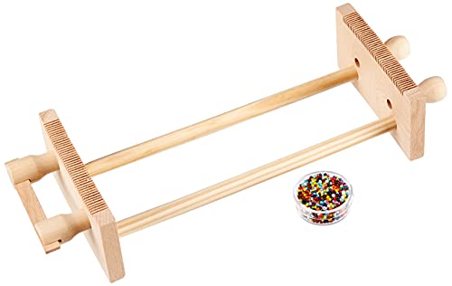 Pracht Creatives Hobby-Fantasie 3331-02 Telaio Legno Per Infilare, Parti Singole, Incl. Perline (Rocailles) E Istruzioni, Per Tessere Braccialetti, Co