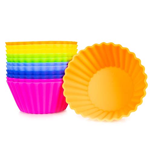 Phonenatic - 12 Pirottini Xxl Per Cupcake, In 6 Diversi Colori, In Silicone, Grandi Stampi Per Muffin, 9 Cm