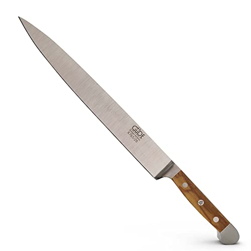 Güde Solingen - Coltello Da Prosciutto Forgiato, 26 Cm, Legno D'Ulivo, Alpha-Olive - Coltello Per Triniciare, Doppio Collarino, Fatto A Mano In German
