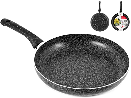 Home In Rombo Home Padella Antiaderente Stone Cm30 Pentole E Preparazione Cucina, Pietra, Antracite, 30 Cm