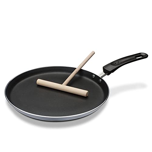 Gsw 456722 Padella Per Crepes Induzione Grigio/Nero Alluminio Crepe Della Padella Induzione 26 Cm Per Pc, Stendi-Impasto, Alluminio, 43,7 X 26,2 X 2,0