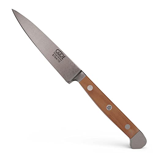 Güde Solingen - Coltello Per Lardellare Forgiato, 10 Cm, Legno Di Pero, Alpha-Birne - Doppio Collarino, Fatto A Mano In Germania