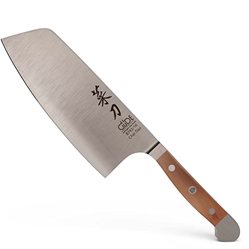 Güde Solingen - Chai Dao, Coltello Da Cuoco Cinese Forgiato, 16 Cm, Legno Di Pero, Alpha-Birne - Coltelli Da Chef, Doppio Collarino, Fatto A Mano In G