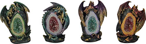 Nemesis Now Geode Keepers - Set Di Quattro Statuette, 12 Cm, In Resina, Colore: Oro