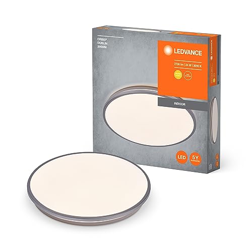 Ledvance Orbis Light Led 390Mm, Argento, 24W, 2700 Lm, Bianca Calda, Distribuzione Luce Molto Omogenea, Lunga Durata, Modulo Led Installato Permanente
