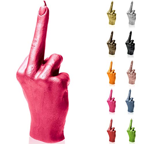 Candellana Candela In Forma Di Un Dito Medio | Fck | Altezza: 20 Cm | Rosa Scuro | Durata: 30 Ore | Dimensioni Di Una Mano Reale | Fatta A Mano Nell’U