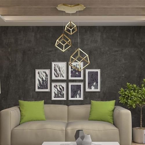 V-Tac Vt-7920 Lampadario Led A Sospensione A 3 Cubi Sospesi Colore Oro 56 * 48.5 * 156Cm 46W - 15341