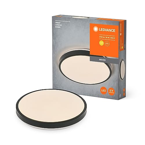 Ledvance Orbis Lampaggio Led 480Mm, Nero, 36W, 4150Lm, Bianca Calda, Luce Molto Omogenea, Lunga Durata, Modulo Led Saldamente Installato, Round, Class
