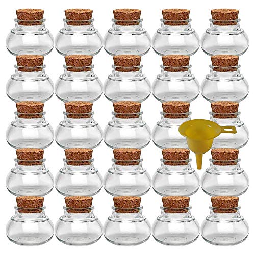 Viva Haushaltswaren – 25 Vasetti Porta Spezie 40 Ml, Mini Tappo Bicchieri Per Ospite Regali, Spezie, Ecc., Con Imbuto Giallo