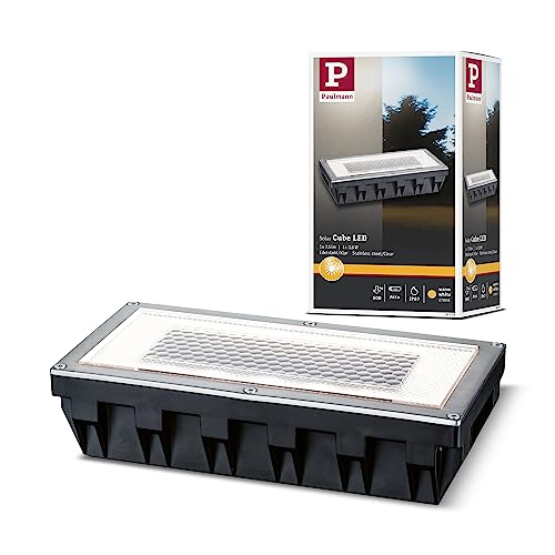 Paulmann Box 93775-Faretto Solare Da Incasso, 0,6 W, Luce Bianca Calda, Colore: Argento Integriert, 10 X 20 Cm