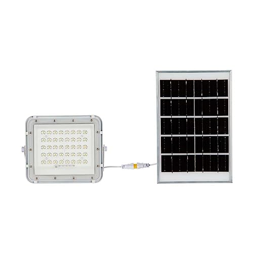 Vt-40W Faro Led Floodlight 6W Ip65 Colore Bianco Con Pannello Solare E Telecomando 4000K