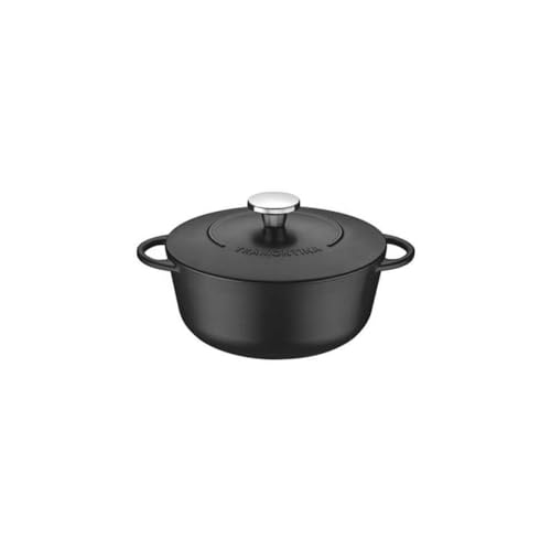 Tramontina 20906/024 Trento - Casseruola In Ghisa Smaltata, 24 Cm, 4 Litri, Colore: Nero