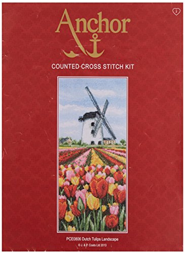 Anchor Dutch Tulips Landscape Counted Cross Stitch Kit-12-1/2 X5-1/2 16 Count