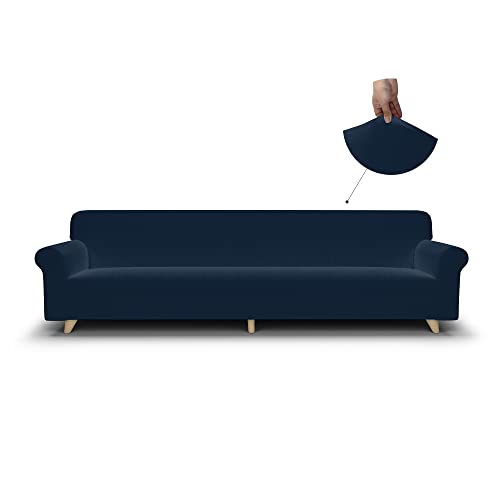 Italian Bed Linen Cdpbbluscuro4P Copridivano, 97% Poliestere + 3% Elastan, Blu Scuro, 4 Posti