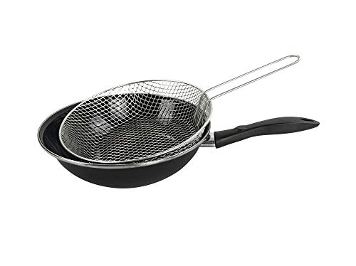 Megafesa - 01102881, Padella Per Friggere, Con Cestello, 26 Cm, Nero