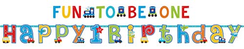 Amscan All Aboard Birthday - Festone Di Compleanno Con Guarnizioni A Lettere [Lingua Inglese]