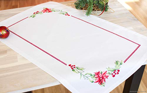 Luca-S Fm001 - Set Per Punto Croce, Motivo: Stella Di Natale, In Cotone, Multicolore, 38 X 65 Cm