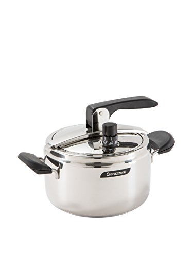 Barazzoni Pentola A Pressione Modello Rapida, Ø22Cm, Capacità 5Lt. Made In Italy, Acciaio Inossidabile, Argento, 5,0 Lt