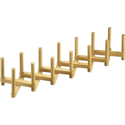 Westmark Luigi Drainer Stand – Scolapiatti Pieghevole Per Asciugare Piatti, Tazze E Bicchieri, Scolapiatti Per Il Lavello – Bambù, Acciaio Inox
