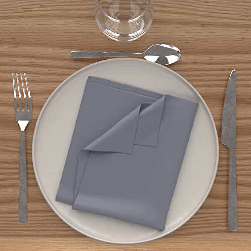 Soleil D'Ocre Set Di 3 Tovaglioli Alix, Grigio, 40 X 40 Cm