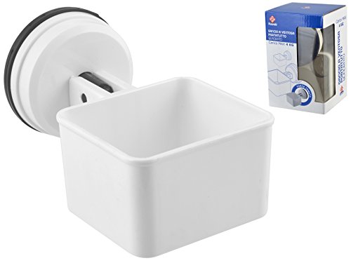 Home 0 Portatutto Abs Ventosa Quadrato Barattoli Contenitori Per Cibo, Plastica, Bianco