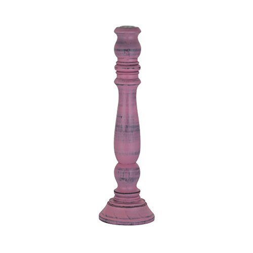 Greemotion Candelabro A Testa Singola In Legno Shabby Chic, Candeliere Decorazioni Casa Festa Soggiorno Tavolo, Diametro Ca. 10 Cm, Rosa Shabby