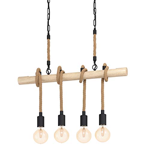 Eglo Youngstown Lampadario A Sospensione, Nero/Marrone