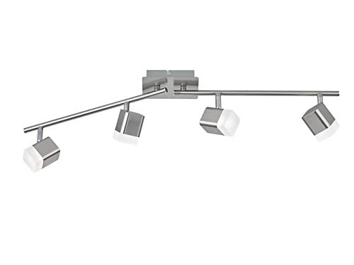 Reality Leuchten Roubaix Lampada Da Soffitto 4 W, Balken 4-Flammig Nickel Matt