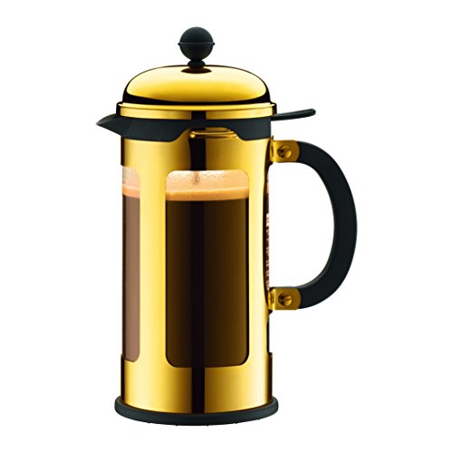 Chambord, Caffettiera Con Filro Dorata, Capacità 1 Litro, Per Ca. 8 Tazze, Trasparente (Clear)
