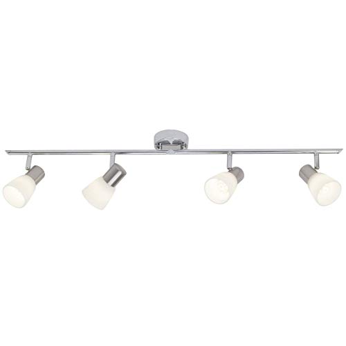 Brilliant Lampada Janna Faretto Led A 4 Luci Ferro/Cromo/Bianco | 4X Led-Z45, E14, 4W Lampadine A Led Incluse, (450Lm, 2700K) | Scala Da A ++ A E | Br