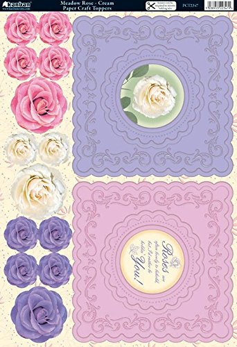 Kanban Card Design A4 Decorato Con Rosa, 10 Unità, Crema